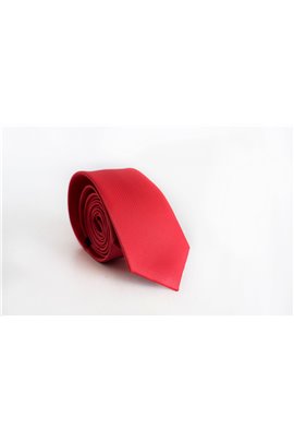 Slim κόκκινη Γραβάτα 4,5cm Πλάτος ανάγλυφη