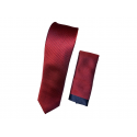 Γραβάτα Κόκκινη Μπλε Ανάγλυφη με μαντηλάκι