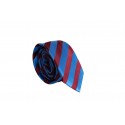 Slim Μπλέ Ηλεκτρίκ Γραβάτα 4,5cm Πλάτος με κόκκινη ρίγα