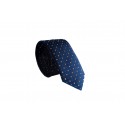 Slim Σκούρα Μπλέ Γραβάτα 4,5cm Πλάτος με γαλάζια και κίτρινα μικροσχέδια
