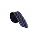 Slim Έντονη Μώβ Γραβάτα με ασημί ρόμβους 4,5cm Πλάτος