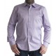Ανδρικό σπόρ πουκάμισο slim fit μονοχρωμο μωβ-λεβαντα