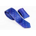 Μπλε πουά Γραβάτα Πλάτος 6,5 cm