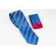 Γαλάζια Γραβάτα με λευκές φούξια, μπλε ρίγες Πλάτος 6,5cm