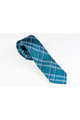 Slim Γαλάζια Γραβάτα με χιαστί λευκό, ροζ και μπλε Πλάτος 4,5cm