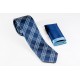 Μπλε Γραβάτα με χιαστί λευκό και γαλάζιο Πλάτος 6,5cm