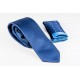 Μπλε Γραβάτα με γαλάζια πουά λεπτομέρεια στο μαντιλάκι Πλάτος 6,5cm