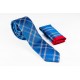 Μπλε Γραβάτα με χιαστί λευκό, κόκκινο και πράσινο Πλάτος 6,5cm