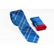 Μπλε Γραβάτα με χιαστί λευκό, κόκκινο και πράσινο Πλάτος 6,5cm
