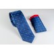 Μπλε Γραβάτα με ρίγες και λεπτομέρεια κόκκινη, λευκή και γαλάζια Πλάτος 6,5cm