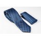 Γραβάτα με χιαστί μαύρο, λευκό, μπλε και γαλάζιο Πλάτος 6,5cm