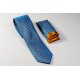 Μπλε Γραβάτα με σχέδιο πορτοκαλί και λευκή λεπτομέρεια Πλάτος 6,5cm