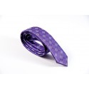 Slim μωβ γραβάτα με ασημί μικροσχέδιο